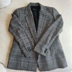 Madewell The Rosedale Black and White Checkered Blazer